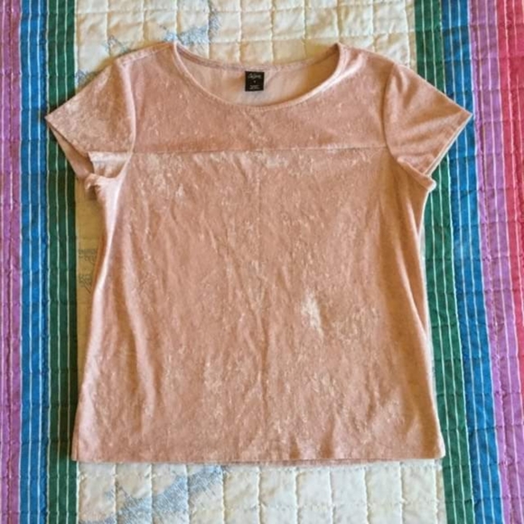 💗 pink crushed velvet t-shirt 💗 - Picture 1 of 5